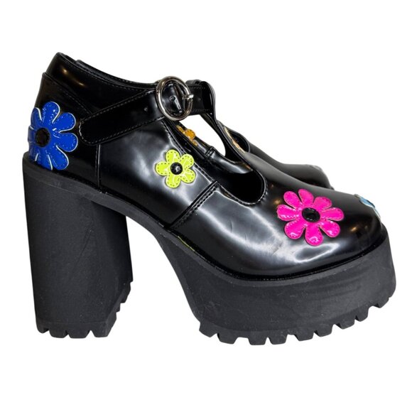 Delias by Dolls Kill Flower Power Platform Mary Janes 8M - Picture 1 of 9